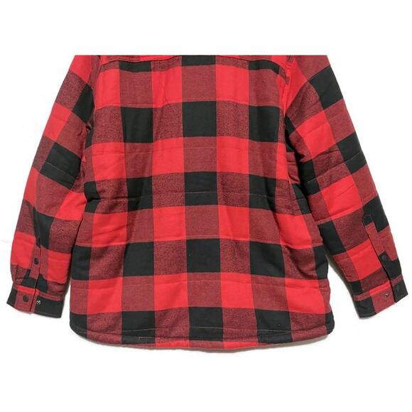 George Shirt Jacket Size Large 42-44 Buffalo Red Plaid Lined New With Tag - Picture 10 of 11